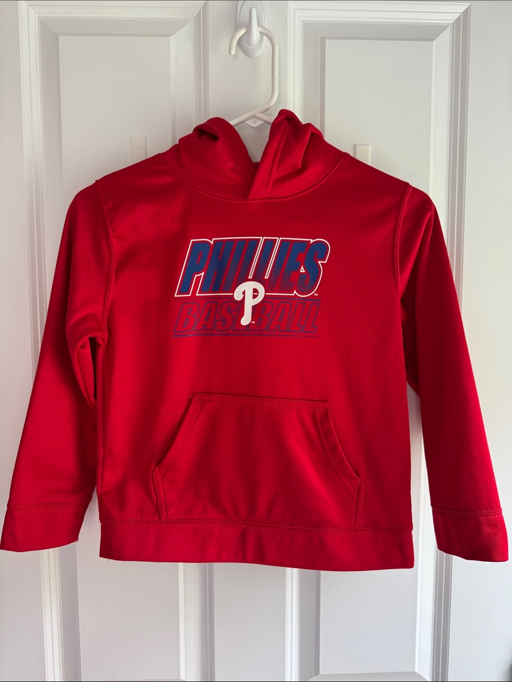 Genuine Merchandise Red Phillies Kids Hoodie with Blue Logo
